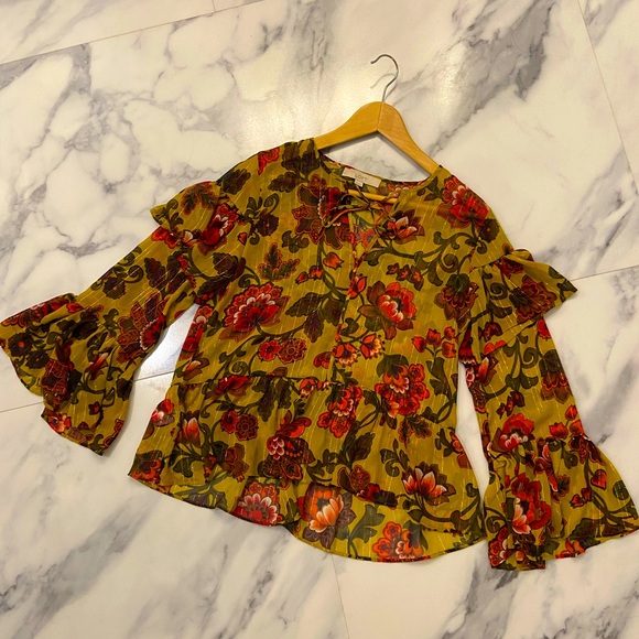 LOFT Woodland Bell Sleeve Blouse - Picture 3 of 5